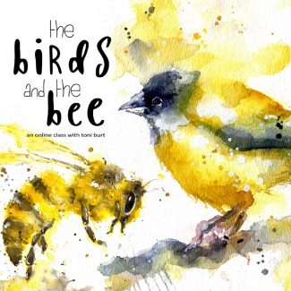 birds and bee online bird watercolor class