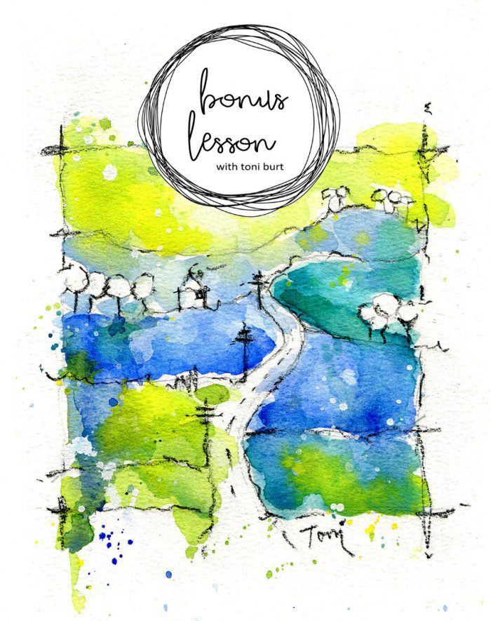 loose abstract landscapes online watercolor art class