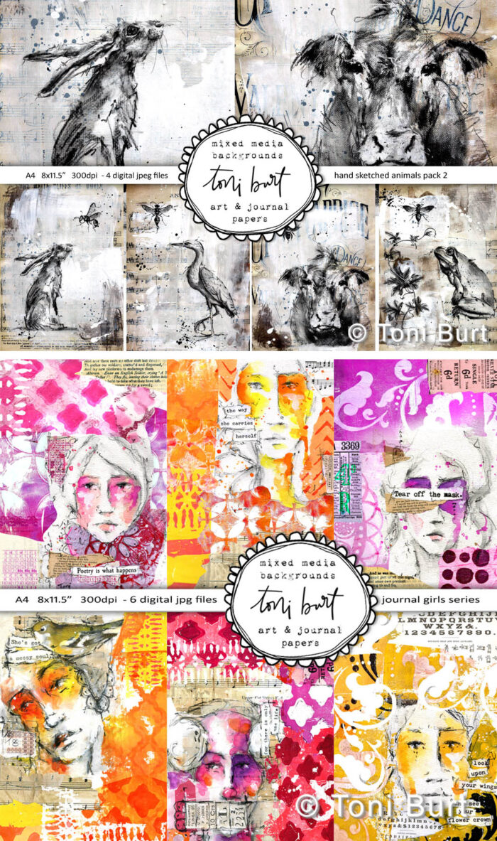 scrapbooking and junk journal papers downloadable