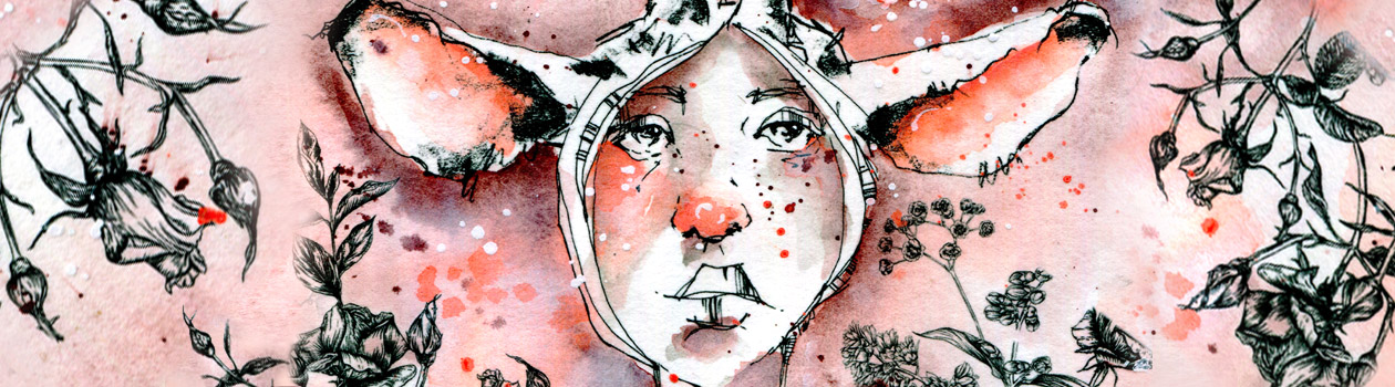 Gertie - girl with animal ears artwork by toni burt